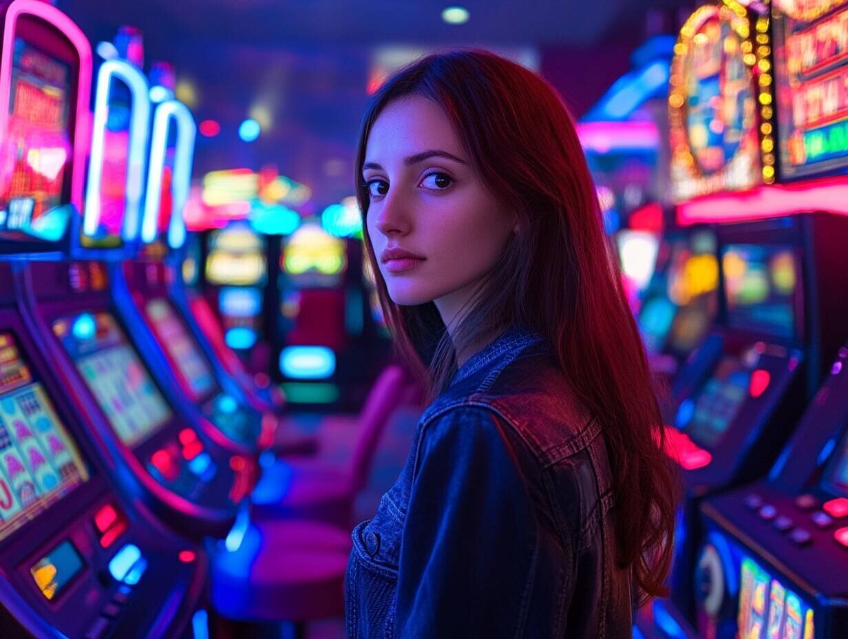 Young woman at Palki 77 casino exploring diverse slots